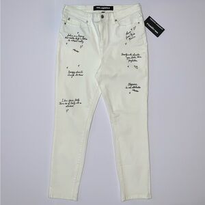 Karl Lagerfeld Women’s Signature Script-Print Skinny Denim Jeans-Size 12 New